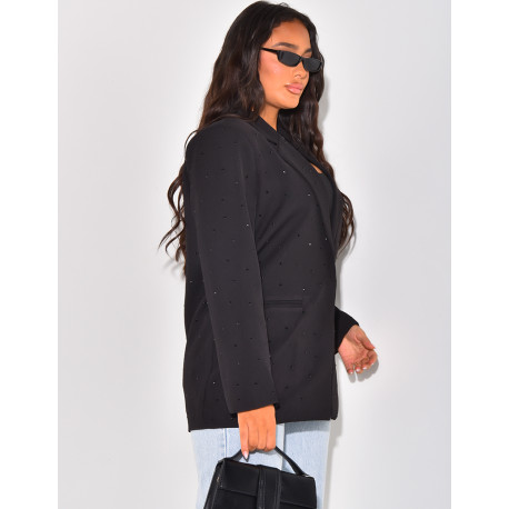 Blazer oversize à strass