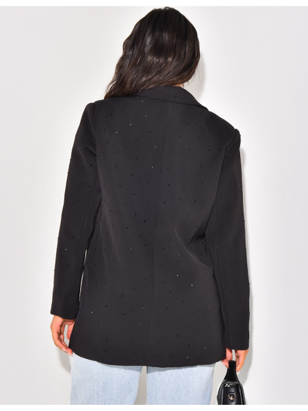 Blazer oversize à strass
