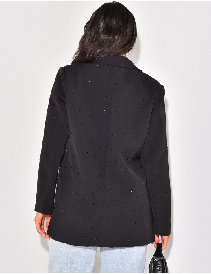 Blazer oversize à strass