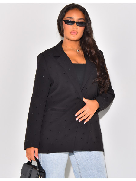Blazer oversize à strass