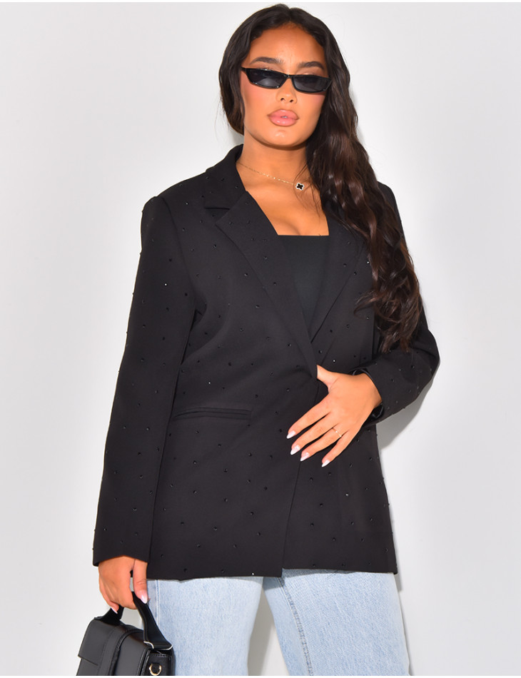 Blazer oversize à strass