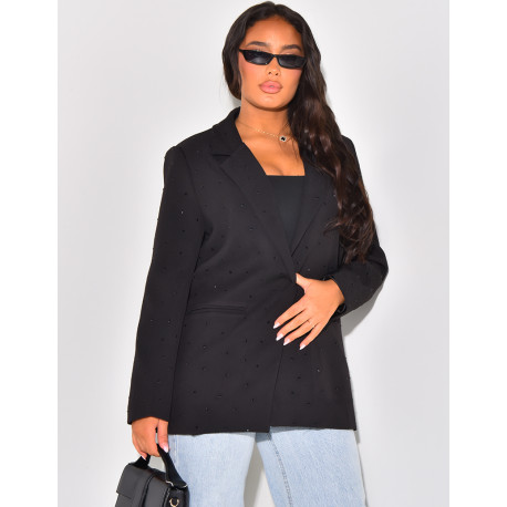 Blazer oversize à strass