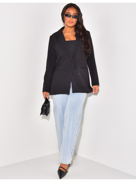 Blazer oversize à strass