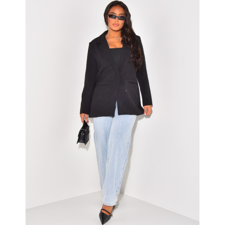 Blazer oversize à strass