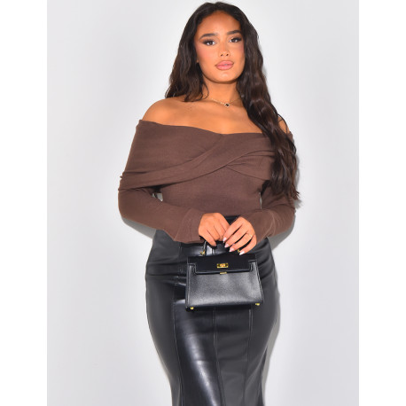 Pull tout doux col bateau