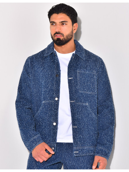 Ensemble pantalon et chemise effet jeans déchiré