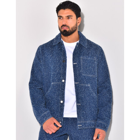 Ensemble pantalon et chemise effet jeans déchiré