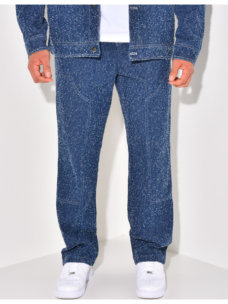 Ensemble pantalon et chemise effet jeans déchiré