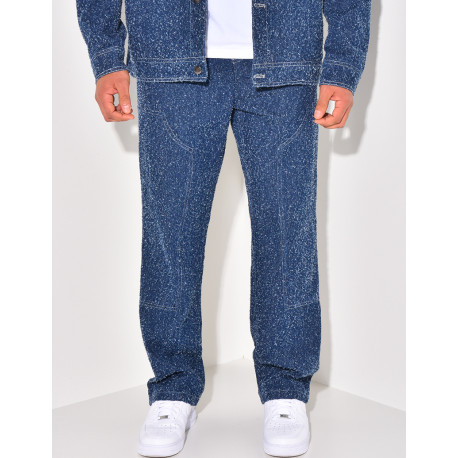 Ensemble pantalon et chemise effet jeans déchiré