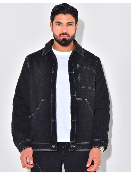 Ensemble pantalon et chemise effet jeans déchiré