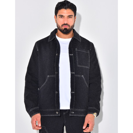 Ensemble pantalon et chemise effet jeans déchiré