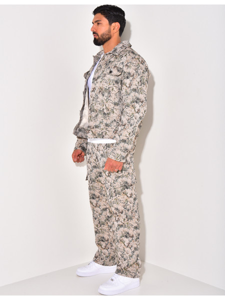 Ensemble pantalon et veste imprimé floral