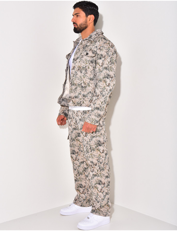 Ensemble pantalon et veste imprimé floral