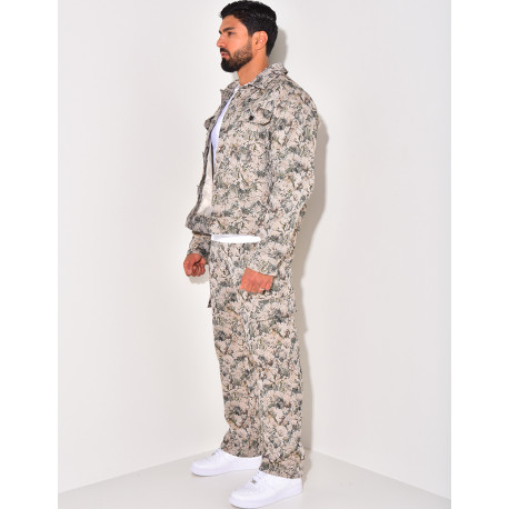 Ensemble pantalon et veste imprimé floral