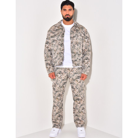 Ensemble pantalon et veste imprimé floral