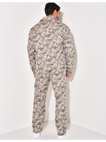 Ensemble pantalon et veste imprimé floral