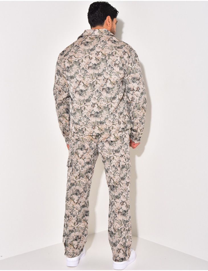 Ensemble pantalon et veste imprimé floral