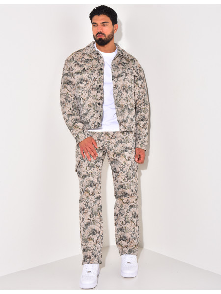 Ensemble pantalon et veste imprimé floral