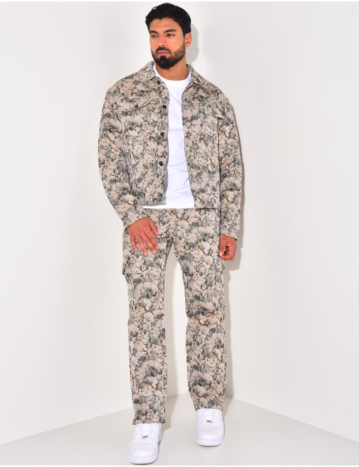 Ensemble pantalon et veste imprimé floral