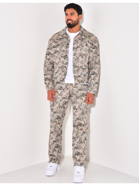Ensemble pantalon et veste imprimé floral