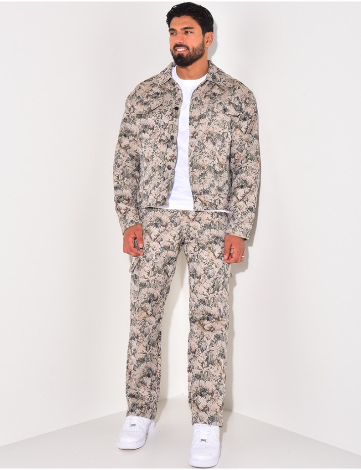 Ensemble pantalon et veste imprimé floral