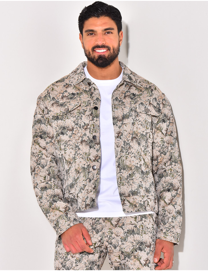Ensemble pantalon et veste imprimé floral