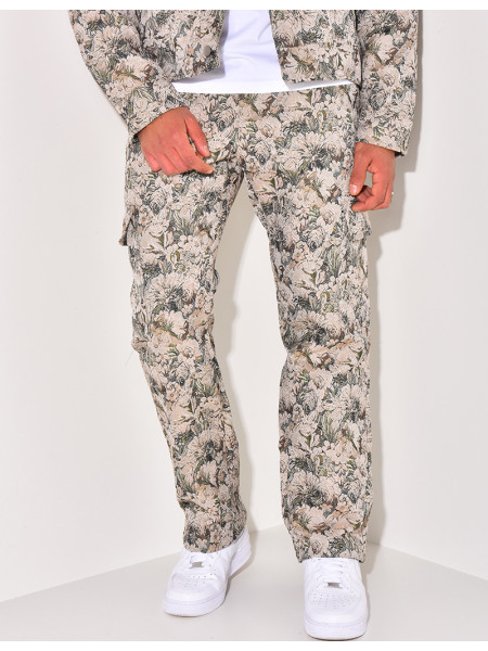 Ensemble pantalon et veste imprimé floral