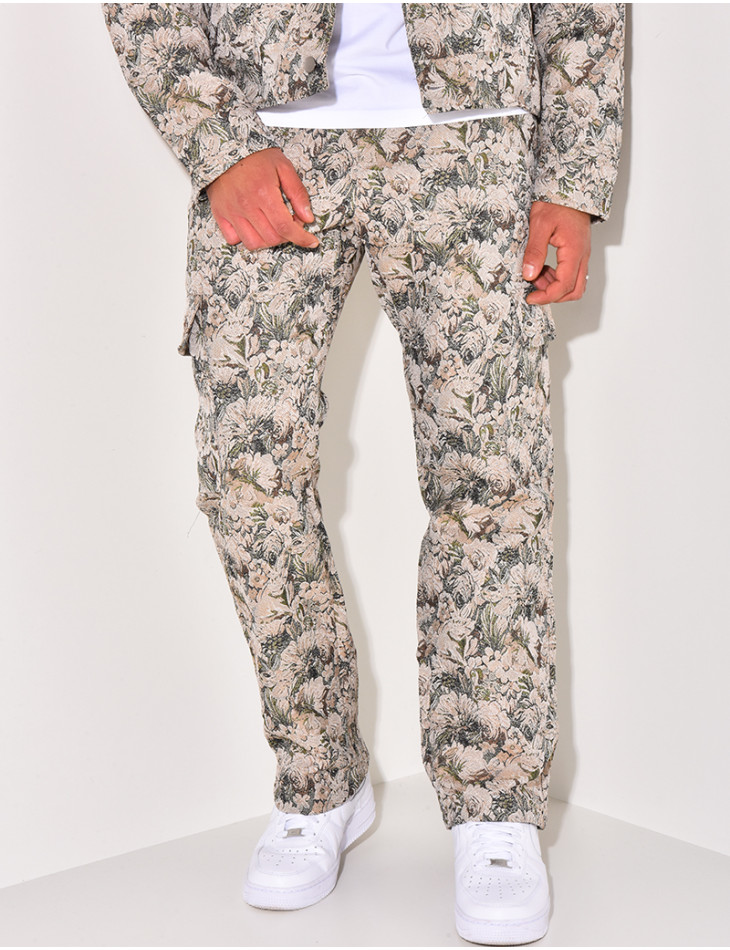Ensemble pantalon et veste imprimé floral
