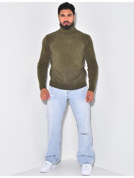 Pull en laine à col montant