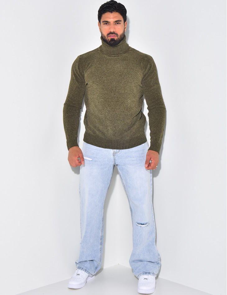 Pull en laine à col montant