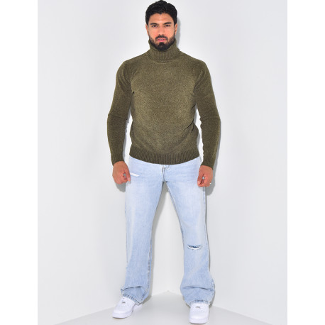 Pull en laine à col montant