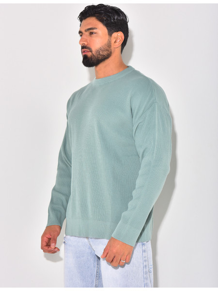 Pull fin à col rond