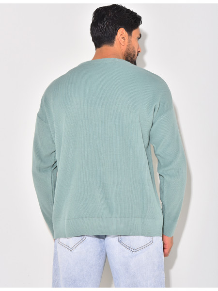 Pull fin à col rond