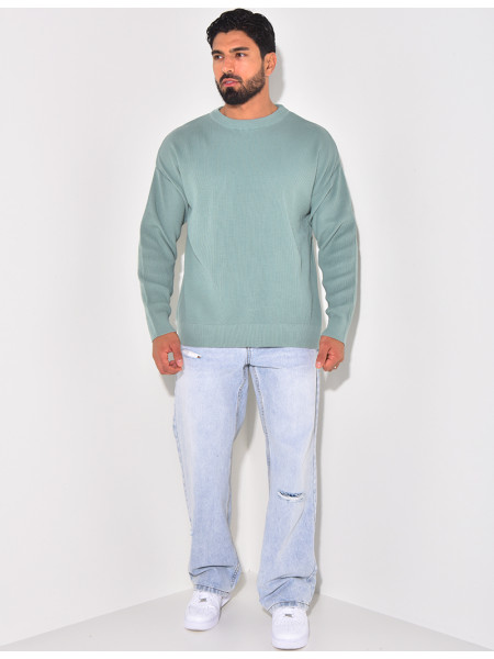 Pull fin à col rond