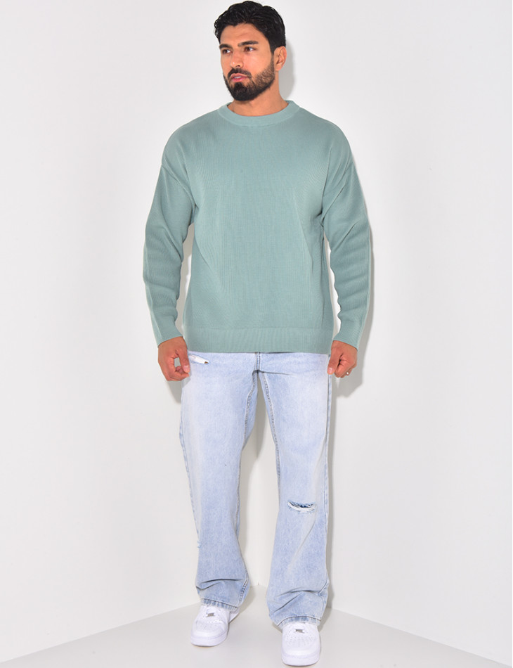 Pull fin à col rond