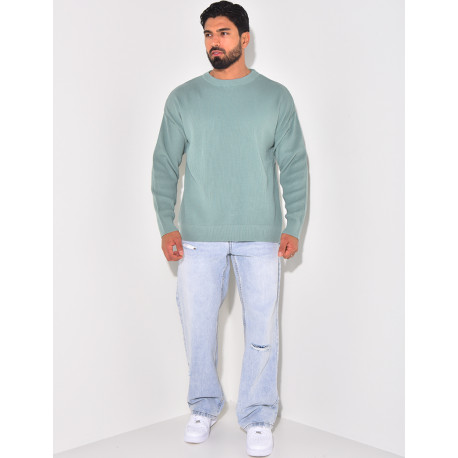 Pull fin à col rond