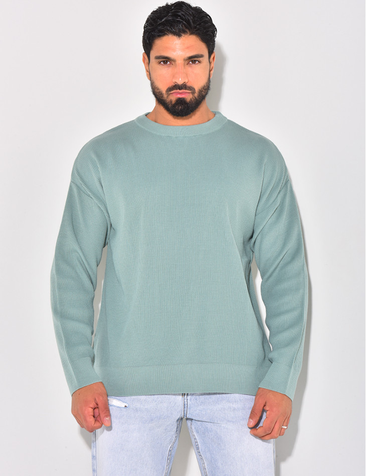 Pull fin à col rond