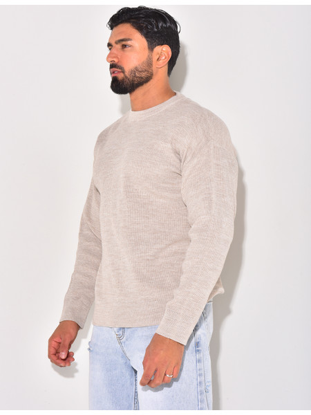 Pull fin à col rond