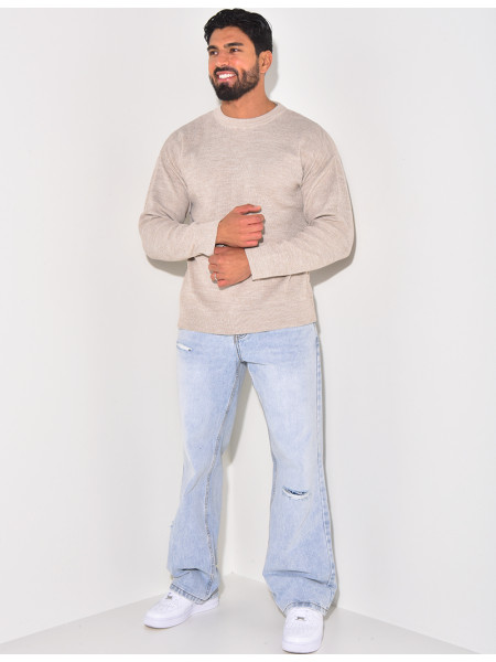 Pull fin à col rond