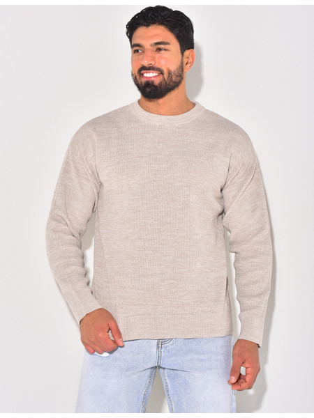 Pull fin à col rond