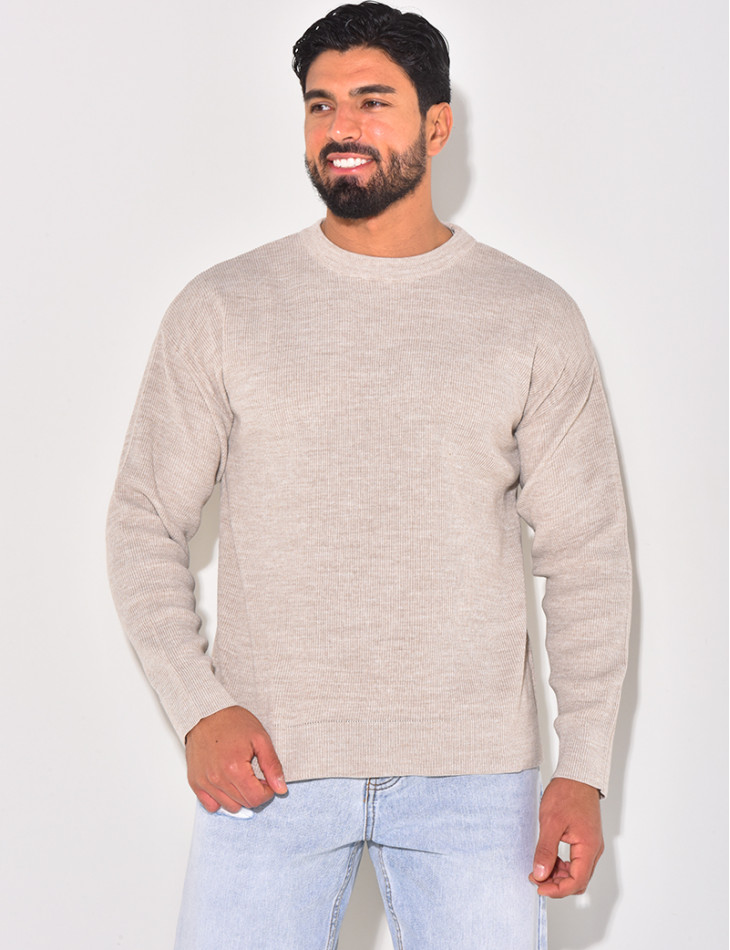 Pull fin à col rond