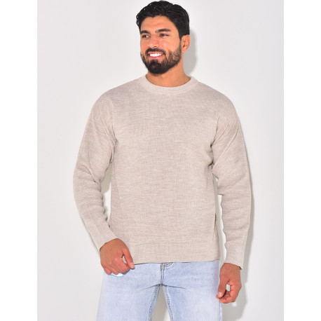 Pull fin à col rond