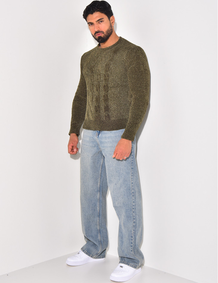 Pull en laine tressé