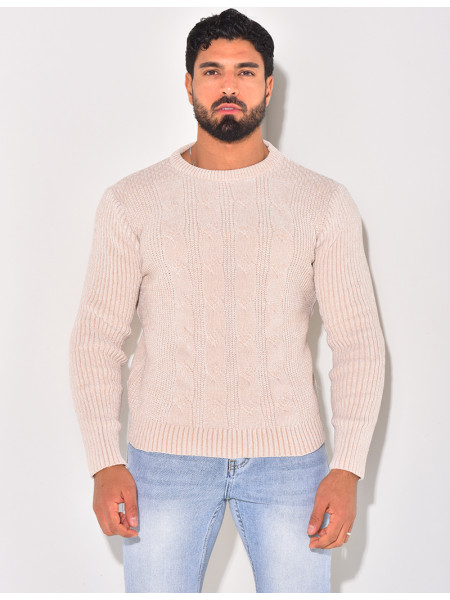 Pull en laine tressé
