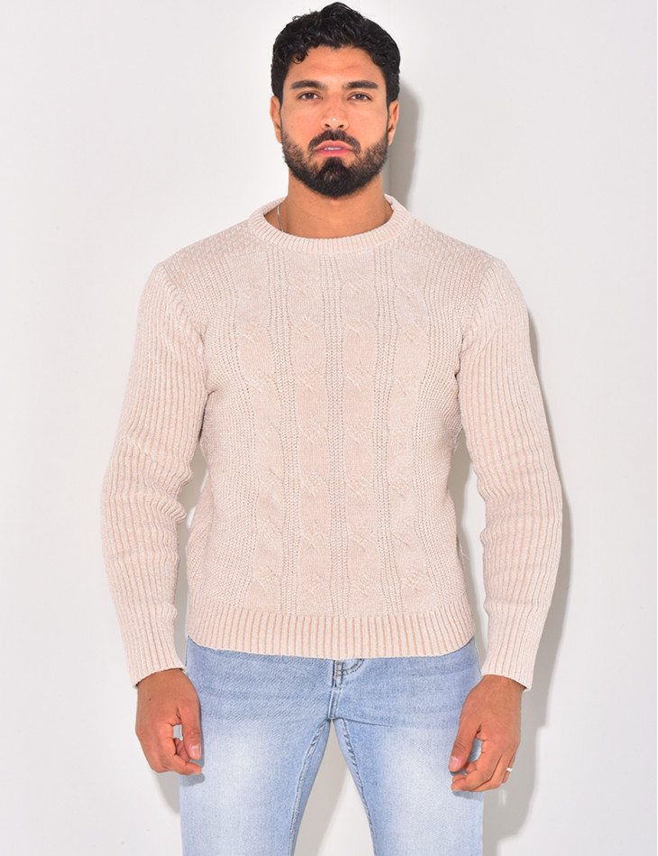 Pull en laine tressé