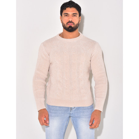 Pull en laine tressé