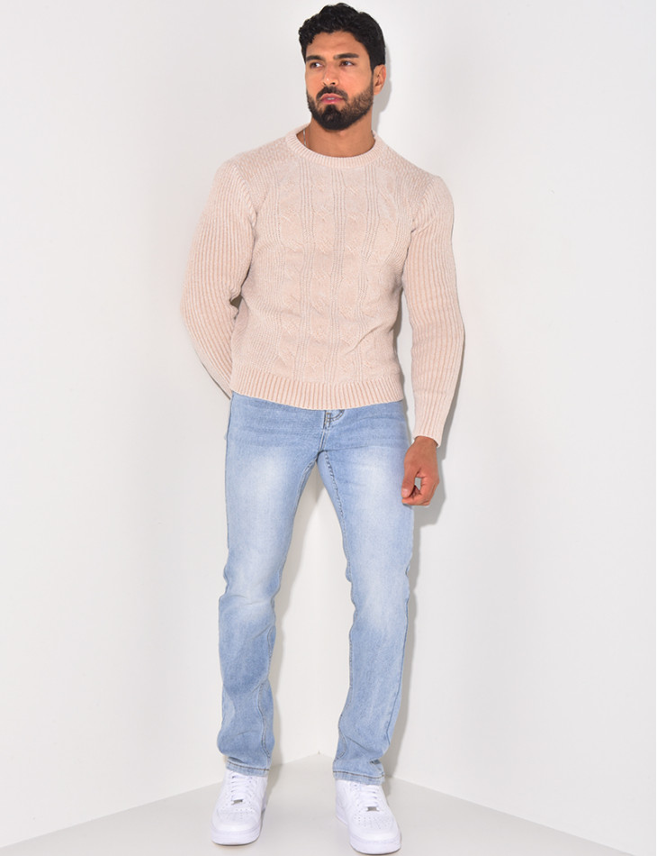 Pull en laine tressé