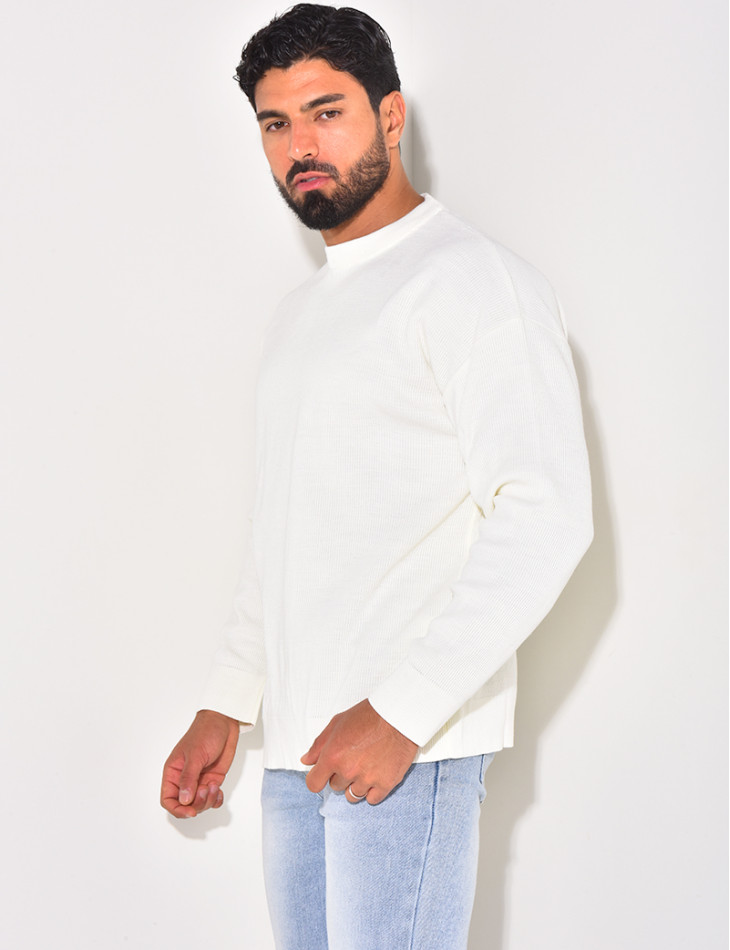 Pull fin à col rond