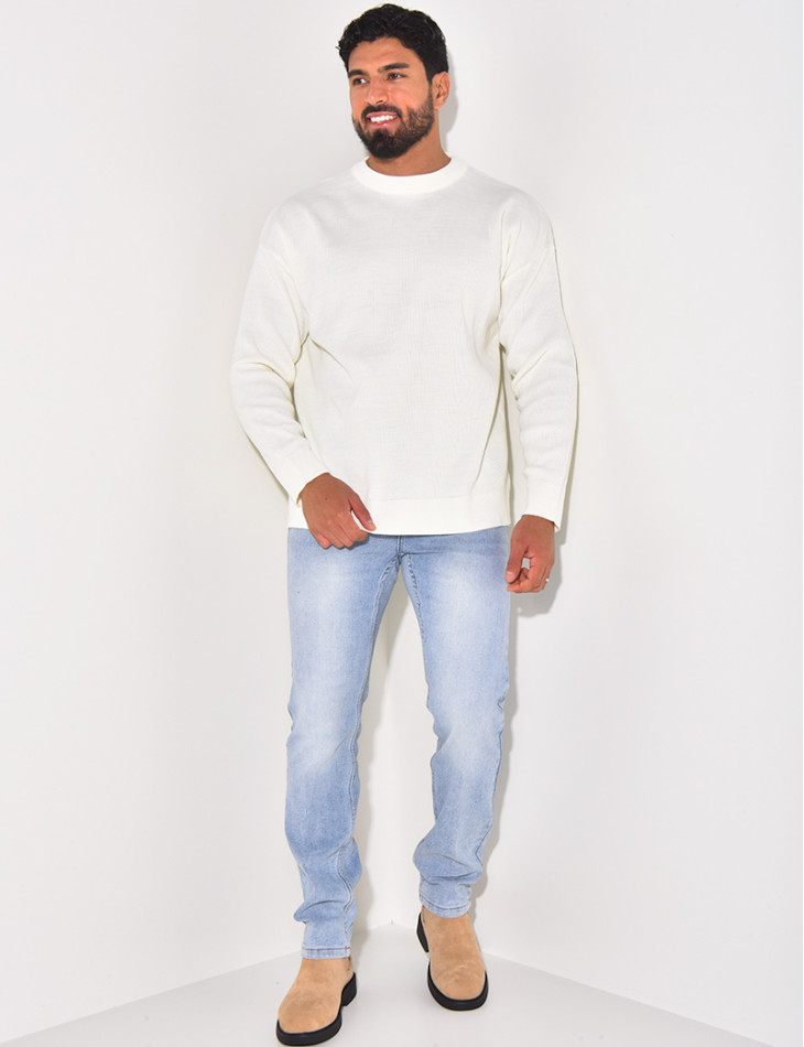 Pull fin à col rond