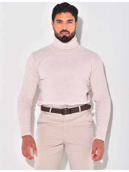 Pull en laine à col montant